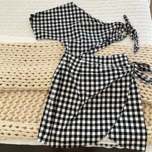 Sabo skirt gingham wrap dress